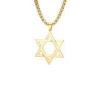 Collier pour homme, collier étoile de David chaîne boîte chaîne classique hexagramme étoile à six branches chaîne pour homme bijoux juifs