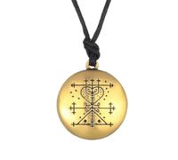 Collier pour homme, collier talisman d'amour avec pendentif Ezili Freda Voodoo Loa Veve estampillé à la main Vodoun Lwa Hoodoo Amulette