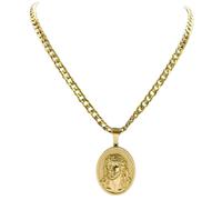 Collier pour homme, couronne d'épines, collier Hip Hop Christ couleur or médaille pendentif religieux colliers bijoux