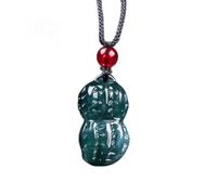 Collier pour homme, émeraude naturelle, pendentif en forme d'arachide bleue, breloque sculptée en jadéite, bijou tendance, amulette cadeau