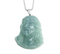 Collier pour homme en jade naturel authentique avec dieu bleu