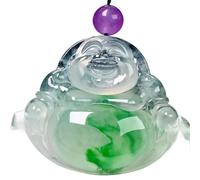 Collier pour homme en jadéite naturelle avec gravure sur glace et lotus vert Bouddha Public Jade Pendentif Collier pour enfants...