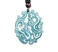 Collier pour homme en jadéite naturelle avec pendentif dragon creux Phoenix Chengxiang sculpté à la main exquis mode bijoux pour hommes et femmes collier mascotte