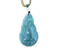 Collier pour homme en jadéite naturelle bleu eau émeraude éveil à la vérité collier pendentif exquis sculpté bijoux mode amulette femme