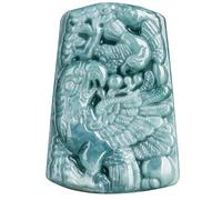 Collier pour homme en jadéite naturelle verte glacée sculptée unique perroquet porte-bonheur animal pendentif amulette collier de luxe bijoux tendance cadeau