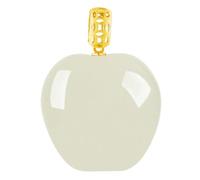 Collier pour homme en or blanc naturel Hetian Jade sculpté Fruits porte-bonheur amulette chaîne collier breloque bijoux en jade de luxe
