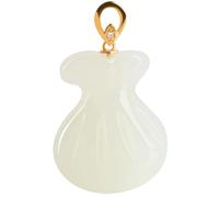 Collier pour homme en or blanc naturel Hetian Jade sculpté sac d'argent design porte-bonheur amulette collier luxe bijoux tendance