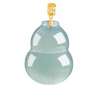 Collier pour homme en or naturel vert glacé en jadéite sculptée avec breloque cucurbitacée porte-bonheur collier amulette collier de luxe jade cadeau bijoux