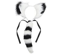Collier pour homme, ensemble de serre-tête en oreilles de renard duveteuses avec décoration de renard pour fêtes et costumes de cosplay, coiffure Kawaii pour femmes et filles