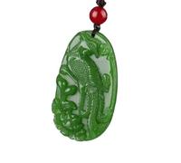 Collier pour homme et femme avec pendentif Phoenix vert naturel fabriqué à la main