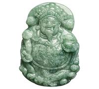 Collier pour homme, jadéite verte naturelle sculptée chinoise RuYi Dieu de la richesse pendentif amulette collier tendance pour femme homme