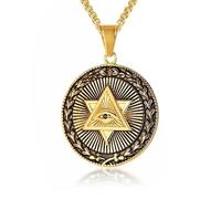 Collier pour homme Mendes en acier inoxydable Eye Of Providence Amulet