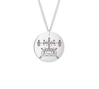 Collier pour Homme, Mode Femme Voodoo Loa Baron Samedi Collier Pendentif Rond pour Homme Maman Brigitte Colliers Amulette Religion Bijoux