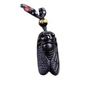 Collier pour homme, obsidienne noire naturelle, pendentif Jésus Cigale, collier de perles, collier à breloques tendance, bijoux sculptés à la main, amulette porte-bonheur pour elle, femme et homme