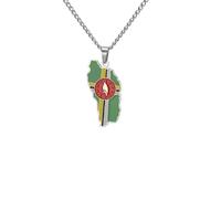 Collier pour homme, pendentif drapeau de la Dominique en forme de goutte d'huile pour femmes et filles, couleur or et argent, bijoux Dominicanos cadeaux