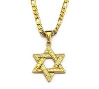 Collier pour homme, pendentif étoile de David, collier symbole juif à six branches, disponible en or et argent, accessoire de bijoux