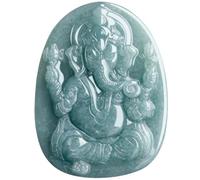 Collier pour homme tendance en jadéite verte naturelle sculptée éléphant nez richesse dieu porte-bonheur collier amulette collier de luxe bijoux jade