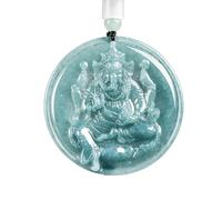 Collier pour homme, véritable émeraude naturelle émeraude jade, bleu eau, éléphant, dieu de glace, amulettes de jadéite, bijoux tendance, cadeaux