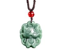 Collier pour homme, véritable émeraude naturelle en jade vert avec pendentif renard à neuf queues amulettes corde tressée bijoux cadeaux hommes