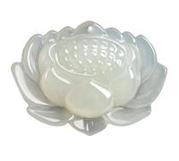 Collier pour homme vintage en jade blanc naturel Hetian sculpté fleur de lotus porte-bonheur collier amulette de luxe bijoux en jade