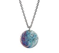 Collier pour hommes - Bijoux pour femmes et cadeaux pour hommes - Amulette Yin Yang en argent 925, pendentif taoïste métaphysique (60 cm)