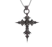 Collier pour hommes, Crucifixion gothique, Pendentif en croix de crâne, Bijoux de prière catholiques pour hommes et femmes, Bijoux punk tendance