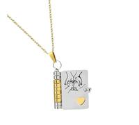 Collier pour ma fille - Pendentif livre avec page fille | Pendentif en acier inoxydable à plusieurs couches ouvrable pour anniversaire, maison, remise de diplôme, Saint-Valentin, voyage, Noël, école