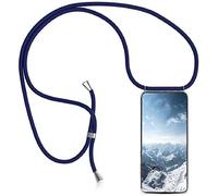 Collier pour OPPO Find X2 Neo Coque Transparent Silicone Housse avec Cordon de Collier Necklace Lanyard Case Étui de Téléphone avec Cordon Collier Coque pour OPPO Reno 3 Pro 5G/ Find X2 Neo,Bleu foncé