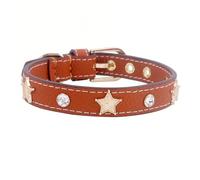 Collier pour petit chien avec étoile en strass, accessoire de qualité pour animal domestique (marron, taille XS)