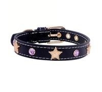 Collier pour petit chien avec étoile en strass, accessoire de qualité pour animal domestique (noir, M1)