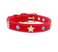 Collier pour petit chien avec étoile en strass, accessoire de qualité pour animal domestique (rouge, taille XS)