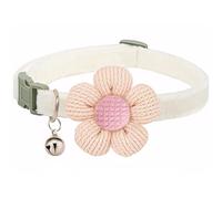 Collier pour petit chien avec fleur, collier pour chiot, collier pour litière, colliers pour chiens de petite taille avec clochette pour fille, garçon, petit chien (blanc)