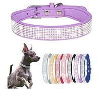Collier pour petit chien avec strass étincelants pour chiot et chat de taille XXS XS de petite et moyenne taille - Violet - Taille M