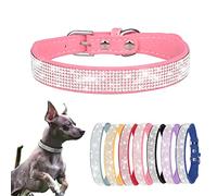 Collier pour Petit Chien Chiot et Chat Chaton avec Paillette Strass Luxe Diamant Cristal Princesse Fantaisie - Rose M