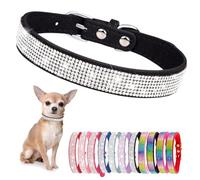 Collier pour Petit Chien Chiot et Chat Chaton avec Paillette Strass Luxe Diamant Cristal Princesse Fantaisie - Noir XXS