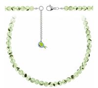 Naturosphère - Bijoux naturels C16 - Collier en préhnite épidote - Perles Rondes 6 mm - 43 cm