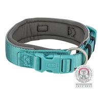 Collier premium, extra large 27-35 cm/25 mm aqua/gris