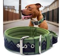 Collier Premium NeckShield Contrôle - 5-cm De Large avec Rembourrage Ultra-Épais pour Soulagement De Pression, Sécurité Certifiée SGS, Protection Professionnelle pour Grandes Races, Green S