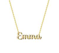Collier Prénom en Acier Inoxydable - Pendentif Nom Personnalisé Argent ou Or - Collier Femme - Cadeaux Personnalisés pour Femme (Emma-Doré)