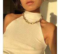Collier Punk de Wedité en Or - Gros Collier Clavicule Déclaration Hip-Hop - Bijoux pour Femmes et Filles
