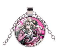 Collier punk unisexe avec pendentif en forme de dôme en verre imprimé Danganronpa V3 Killing Harmony Miu Iruma, Verre
