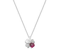 Collier QUADRICUORE Zircons Blancs Rouges Amen Femme