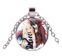 Collier Rachel Gardner Ray avec pendentif cabochon en verre pour amis Motif anges de la mort, Verre