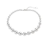 Collier ras du cou à grosses perles pour femme plaqué or 18 carats, Medium, Zinc, Zircone cubique