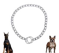 Collier Ras-du-Cou Argenté pour Chien, Chaîne Métallique Robuste Collier de Dressage Martingale pour Chiens de Tailles XS S M et L (Taille M)