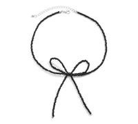 Collier ras du cou avec nœud doré pour femme - Collier ras du cou avec nœud en perles - Collier plastron de Noël pour femme, one size, Acier allié, Pas de gemme