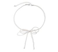 Collier ras du cou avec nœud doré pour femme - Collier ras du cou avec nœud en perles - Collier plastron de Noël pour femme, one size, Acier allié, Pas de gemme
