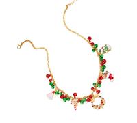 Collier ras du cou avec pendentif arbre de Noël et bonhomme de neige - Accessoire de bijoux pour festivals et occasions