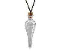 Collier ras du cou avec pendentif en forme de bouteille en verre - Style rétro - Potion porte-bonheur en forme de goutte d'eau, taille unique, Comme décrit, Comme décrit.