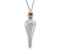 Collier ras du cou avec pendentif en forme de bouteille en verre - Style rétro - Potion porte-bonheur en forme de goutte d'eau, taille unique, Comme décrit, Comme décrit.